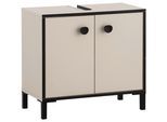 Waschbeckenunterschrank Edda Creme/Beige/Schwarz