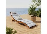 Gartenliege Natalie Beige Holz/Textil