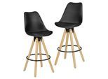 Barhockerset "WL5.046" , 2 - er Set , schwarz