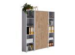 Aktenschrank Office Edition Sw Set 3 Grau/Eichefarben