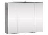 Spiegelschrank Stockholm mit LED 3-türig ca. 80x64 cm Grau