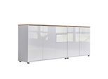 Sideboard Mailand Set 10 Weiß/Eiche