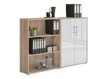 Aktenschrank Office Edition Sw Set 1 niedrig Eiche/Weiß