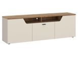 TV-Element Cut Out, B: 165 cm Kaschmir/Eichefarben