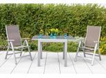 Gartenklappsessel 2er-Set Taupe verstellbar