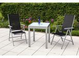 Gartenset Amalfi 3-tlg. Aluminium Silber/Schwarz