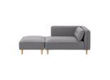 Sofa Fanny Dunkelgrau Leinenoptik mit Hocker