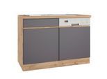 Spülenschrank Turin mit Spüle ca. 120x86 cm Grau/Eiche