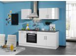 Küchenblock Nevada m. Geräten Weiß Hochglanz