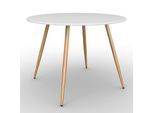 Esstisch John Weiß MDF rund L/B/H ca. 90/90/75 cm