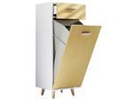 Wäscheschrank Landos S ca.40x107x35cm Weiß/Honigeiche