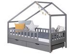 Hausbett Lou ca. 120x200 cm Holz Hellgrau