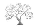 Metallbild Baum Silberfarben ca. 78x62cm