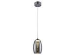 LED-Hängeleuchte Metropolis in Grau/Chromfarben max.5 Watt