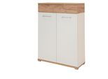 Schuhschrank in Weiß/Eichefarben