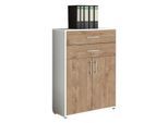 Aktenschrank Office Edition Weiß/Eichefarben