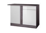 Eckunterschrank in Weiss/ Eiche 'Cardiff'