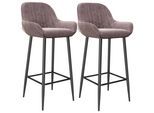 PLAYBOY Barhocker Marilyn 2er-Set Samt Rosa/Schwarz