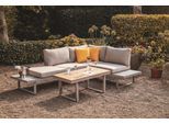 Loungegarnitur 3-tlg. Aruba Holz/Metall/Textil mit Kissen