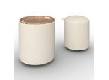 Hocker Set Melanie Bouclé Weiß