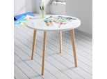 Kindertisch Tibby Weiß/Buche MDF Ø ca. 60 cm