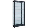 Vitrine Lumo ca. 59x115x18 cm Schwarz