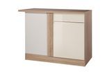 Eckunterschrank in Creme/Eiche 'Cardiff'