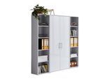 Aktenschrank Office Edition Sw Set 3 hoch Grau/Weiß