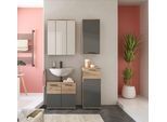 Badezimmer-Set MASON 4-teilig, Grau/Eichefarben