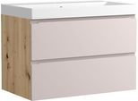 Waschtisch WELLTIME "CABO, Waschtisch", kaschmir, B:80cm H:58,5cm T:46cm, Waschtische, Waschtisch, Kaschmir, griffloses Design