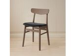 Esszimmerstuhl HAMMEL FURNITURE "Mosbøl, Stuhl, Massivholz mit gepolstertem Sitz – robust & komfortabel", braun (, smoked oiled, smoked oiled, schwarz), B:48cm H:79cm T:46cm, Leder, Massivholz, Stühle, Esszimmerstuhl, Massivholz, gepolsterte Sitzfläche, versch. Farbvarianten