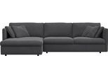 Ecksofa FLEXLUX "Lovane", grau (dervit grau), B:290cm H:84cm T:182cm, 100% Polyester, Sofas, Ecksofa, Weich & anschmiegsam, große Sitztiefe auf Kaltschaum, Dekokissen inkl.