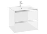 P & B Waschtischkombi, Weiß, Metall, 2 Schublade(n) Schubladen, 60 cm, hängend, Badezimmer, Waschbecken & Armaturen, Waschtische
