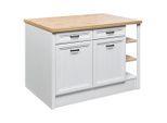 P & B Kücheninsel, Pinien, Eiche Artisan, Holzwerkstoff, 2 Schublade(n) Schubladen, nur wie online abgebildet bestellbar, 130x91.5x90 cm, Made in EU, Küchen, Küchenmöbel, Kücheninseln