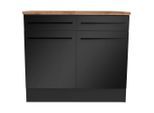 P & B Schubkastenunterschrank, Schwarz, Holzwerkstoff, 2 Fächer, 2 Schublade(n) Schubladen, 100x90x60 cm, Küchen, Küchenmöbel, Küchenschränke, Küchenunterschränke