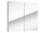 P & B Spiegelschrank, Weiß, Holzwerkstoff, 2 Fächer, 65x60x15 cm, Soft-Close-System, Badezimmer, Badezimmerspiegel, Spiegelschränke