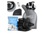 KESSER® Sandfilter Sandfilteranlage + 800g Filterbälle ersetzen 25kg Filtersand- Poolfilter 10 m³/h Filteranlage Filterkessel für Pool Schwimmbecken 4-Wege Ventil , einfache Steuerung