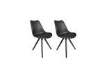 byLIVING Esszimmerstuhl KIRA, 2-er Set, Kunstleder schwarz, Gestell schwarz