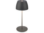 B.K.LICHT Außen-Tischleuchte "BK_TL1606 Mini Akku LED Tischlampe, Touchdimmer, mit USB-C", grau (anthrazit), 1, Ø 8cm H: 20cm, 1 Stk., Leuchten, 2.700 K, 150Lm, 2,5W, Akku wechselbar, max. 24h Leuchtdauer, Anthrazit