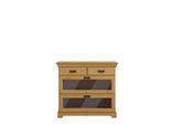 Kommode OTTO HOME "Rügen", beige (natur), B:95cm H:84cm T:40cm, Massivholz, Sideboards, Kommode, zertifizietes Massivholz, mit Schubkasten und Glaseinsatz