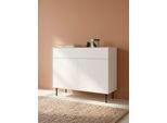 Lowboard "Essentials, Kommode, Anrichte, Kombikommode, Schrank mit Metallfüßen", weiß, B:111cm H:88,2cm T:42cm, Holzwerkstoff, MDF, LEGER HOME BY LENA GERCKE, Sideboards, Lowboard, Breite: 111 cm, UV lackiert, Push-to-open-Funktion