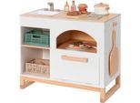 Spielküche MUSTERKIND "Taxus, weiß/natur", weiß (weiß, natur), Spielküchen, KinderB:70cm H:62cm T:39cm, Holz, Spielküche, B:70cm H:62cm T:39cm