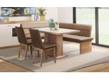 Eckbankgruppe OTTO HOME "Beluna + Cross Essecke Sitzgruppe Eckbank Küchenbank", braun (cognac), B:210cm H:89cm T:169cm, 100% PES, Sitzmöbel-Sets, Eckbankgruppe, Sitzgruppe Esszimmer Stühle Tisch und Bank bequem gepolstert