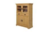 Highboard OTTO HOME "Rügen", beige (natur), B:95cm H:130cm T:40cm, Massivholz, Sideboards, Highboard, Vitrine im Landhausstil, zertifiziertes Massivholz, Höhe 131 cm