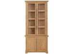 Vitrine OTTO HOME "Melissa", beige (natur), B:94cm H:210cm T:39cm, Massivholz, Schränke, Vitrine, aus massiver Kiefer, FSC zertifiziert, Breite 94 cm