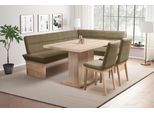 Eckbankgruppe OTTO HOME "Beluna + Cross Essecke Sitzgruppe Eckbank Küchenbank", braun (cappuccino), B:210cm H:89cm T:169cm, Sitzmöbel-Sets, Eckbankgruppe, Sitzgruppe Esszimmer Stühle Tisch und Bank bequem gepolstert