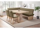 Eckbankgruppe OTTO HOME "Beluna + Cross Essecke Sitzgruppe Eckbank Küchenbank", braun (cappuccino), B:210cm H:89cm T:169cm, Sitzmöbel-Sets, Eckbankgruppe, Sitzgruppe Esszimmer Stühle Tisch und Bank bequem gepolstert