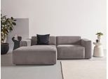 Ecksofa HOME AFFAIRE "Noord mit Kedernaht, Breite 234 cm, L-Form", grau, B:234cm H:71cm T:161cm, 94% Polyester; 6% Nylon, Sofas, Ecksofa, Cord, Struktur, Webstoff, mit Wellenunterfederung, Massivholzrahmen