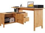 Schreibtisch OTTO HOME "Luven, aus Massivholz", beige (natur), B:140cm H:76cm T:60cm, Tische, Schreibtisch, in 2 Breiten, variable Nutzung als Schreibtisch oder Eckschreibtisch