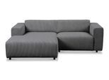 Ecksofa HOME AFFAIRE "Noord mit Kedernaht, Breite 234 cm, L-Form", grau (dunkelgrau), B:234cm H:71cm T:161cm, 94% Polyester; 6% Nylon, Sofas, Ecksofa, Cord, Struktur, Webstoff, mit Wellenunterfederung, Massivholzrahmen